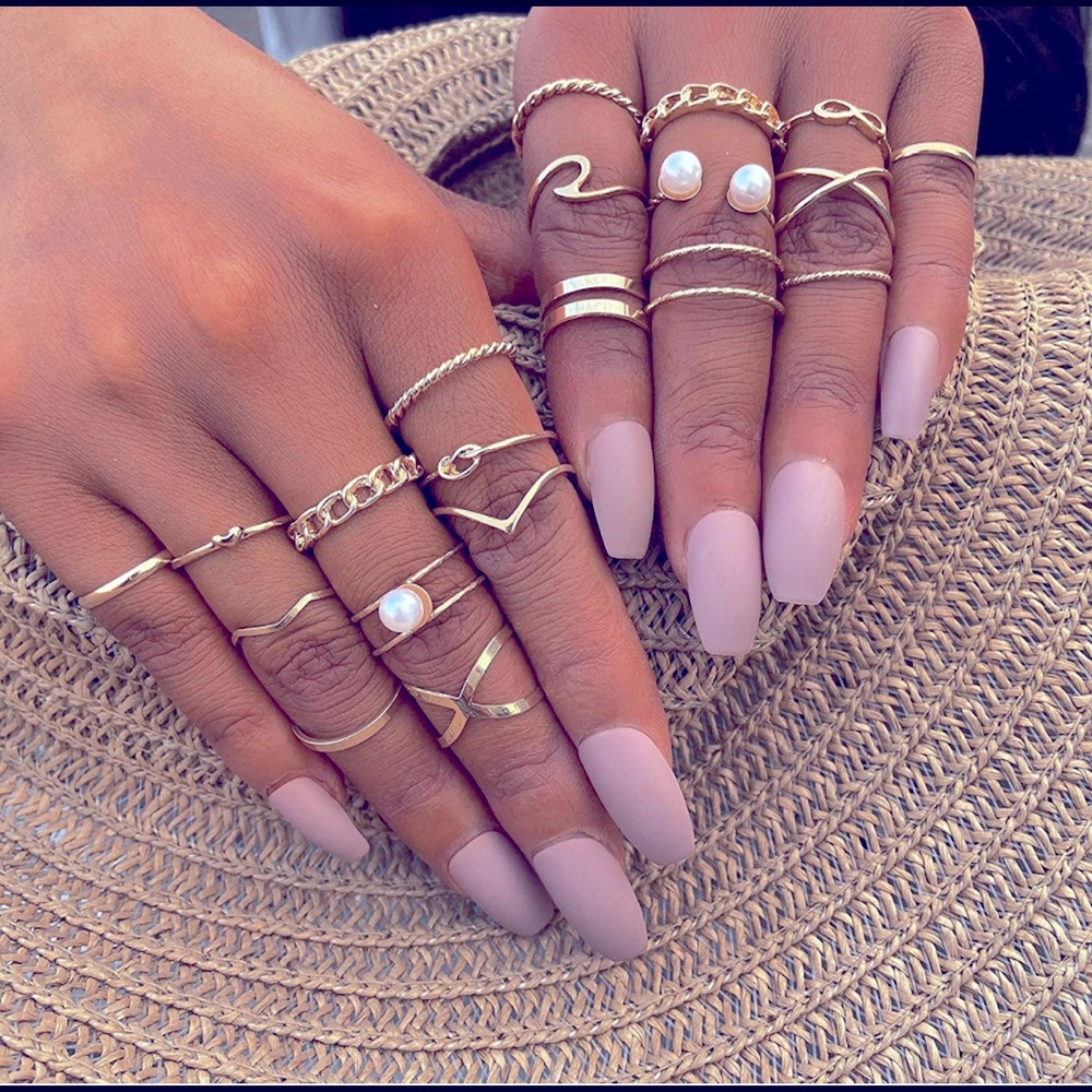 Vintage/Bohemian Stackable Rings - Gold Color